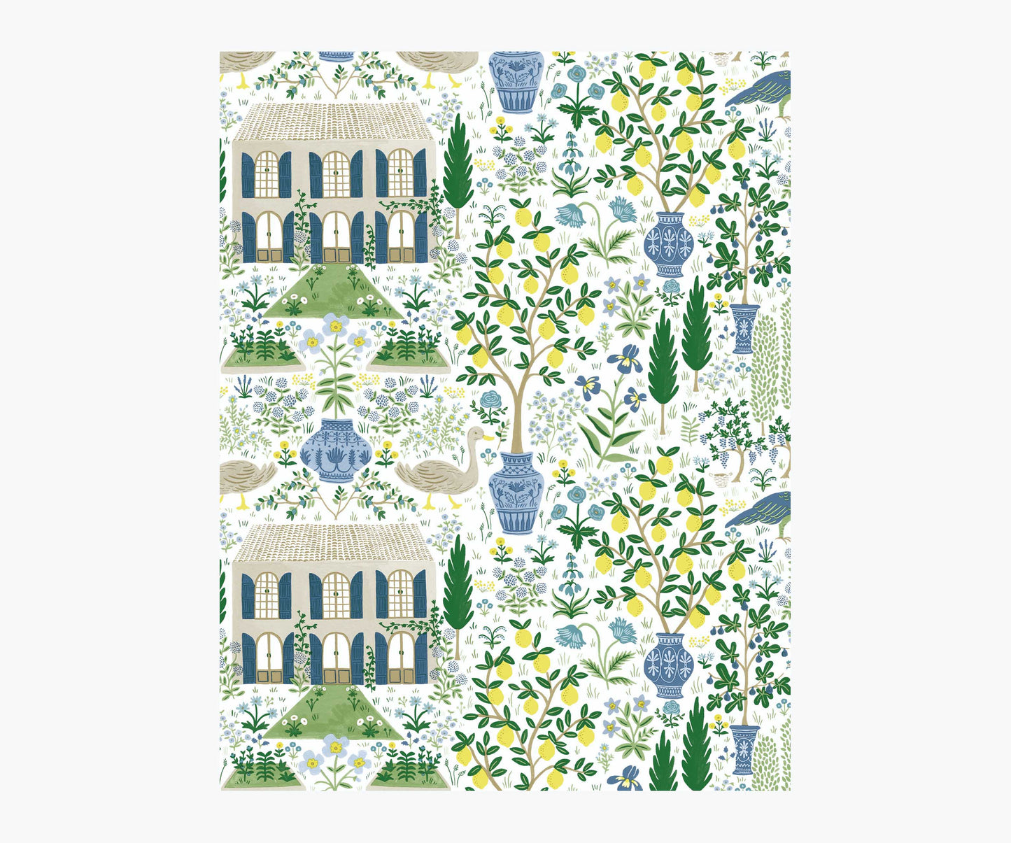 Camont Wallpaper Sample - Blue & Green - Peel and Stick Wallpaper