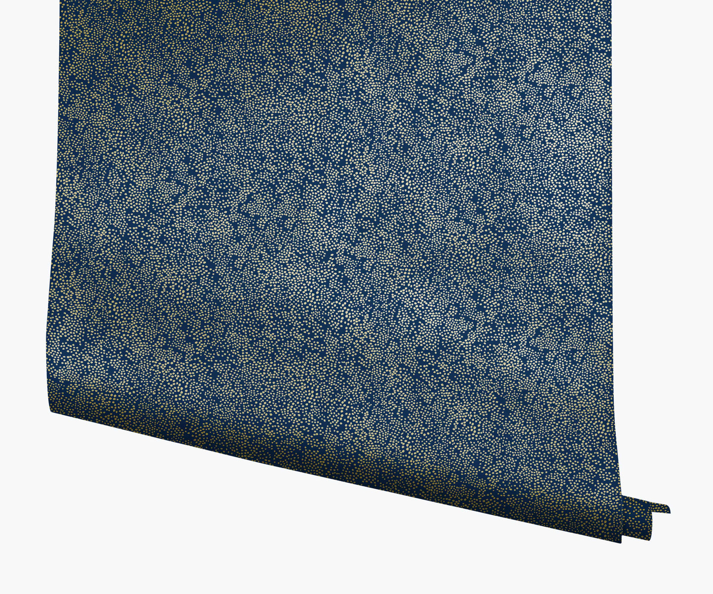 Champagne Dots Wallpaper - Metallic Gold & Navy - Peel and Stick Wallpaper