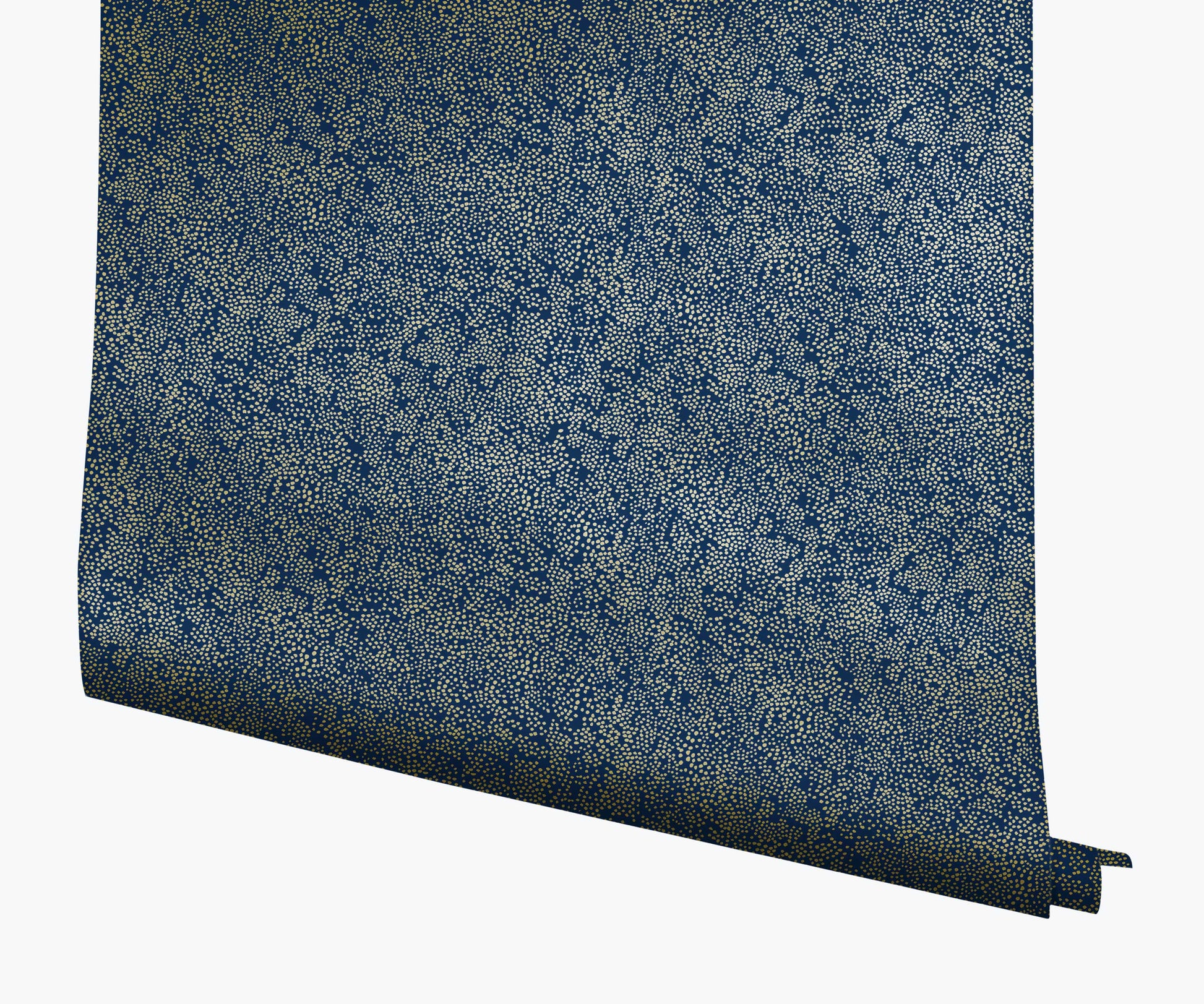 Champagne Dots Wallpaper - Metallic Gold & Navy - Peel and Stick Wallpaper