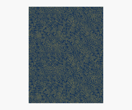 Champagne Dots Wallpaper Sample - Metallic Gold & Navy - Peel and Stick Wallpaper