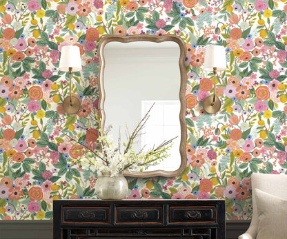 Garden Party Wallpaper Sample - Rose Multi