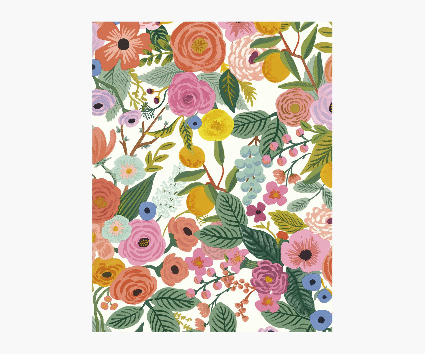 Garden Party Wallpaper Sample - Rose Multi - Peel and Stick Wallpaper