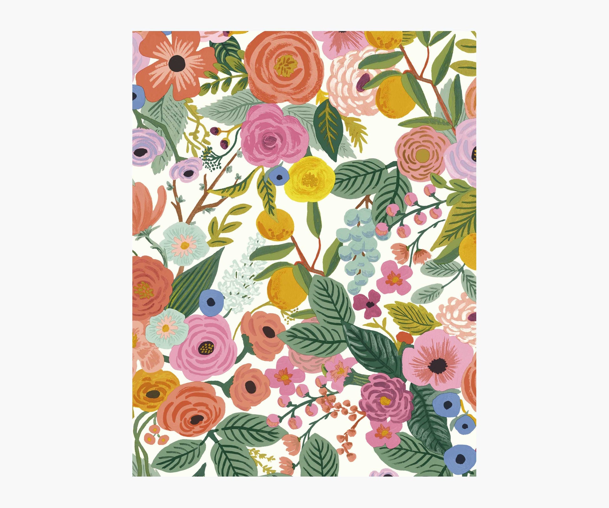 Garden Party Wallpaper Sample - Rose Multi - Peel and Stick Wallpaper