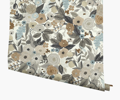 Garden Party Wallpaper - Linen Multi - Peel and Stick Wallpaper