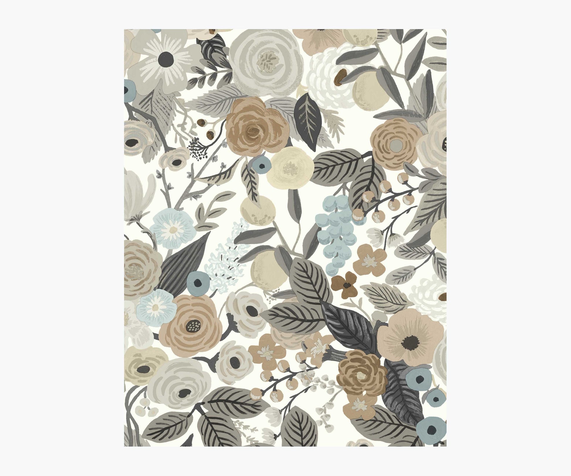 Garden Party Wallpaper Sample - Linen Multi - Peel and Stick Wallpaper