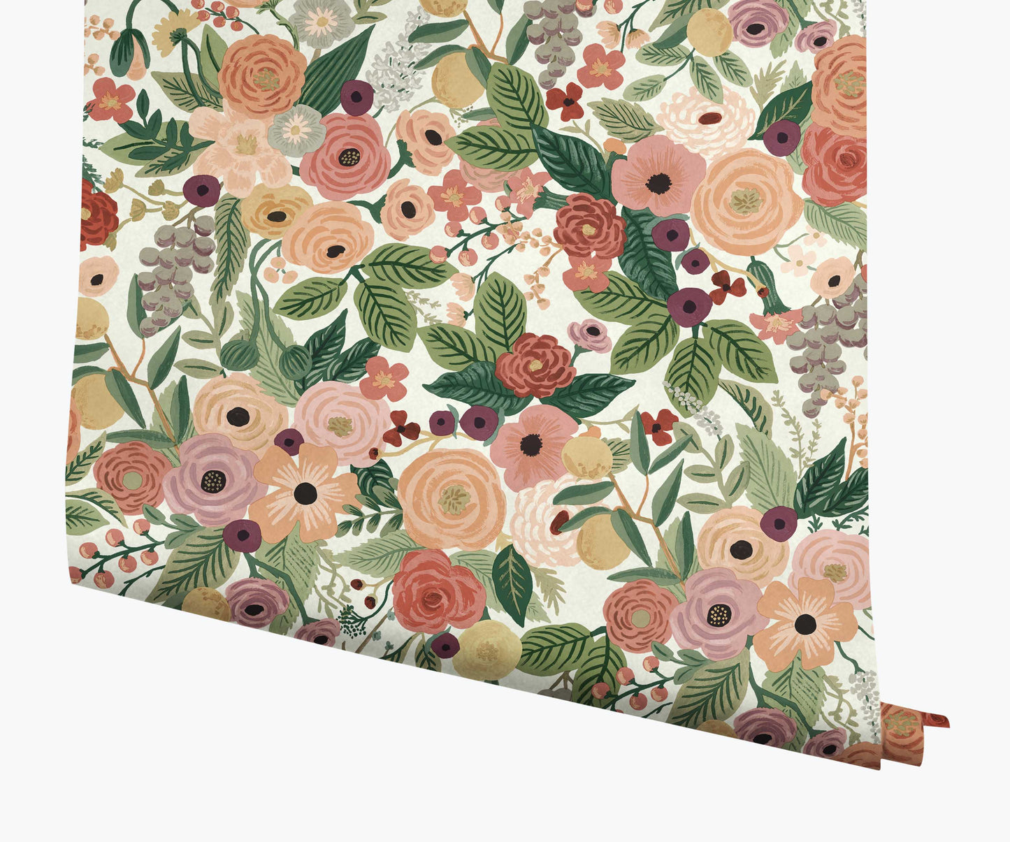 Garden Party Wallpaper - Burgundy Multi - Peel and Stick Wallpaper