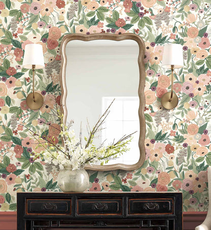Garden Party Wallpaper - Burgundy Multi