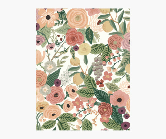 Garden Party Wallpaper Sample - Burgundy Multi - Peel and Stick Wallpaper