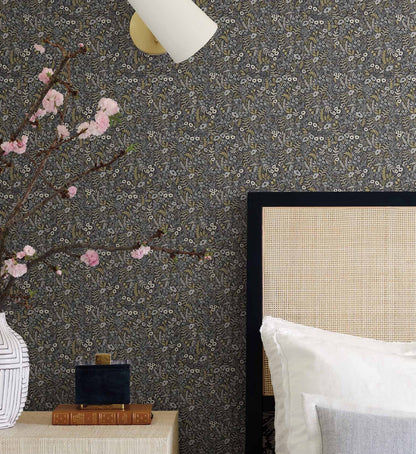 Tapestry Wallpaper - Black Linen