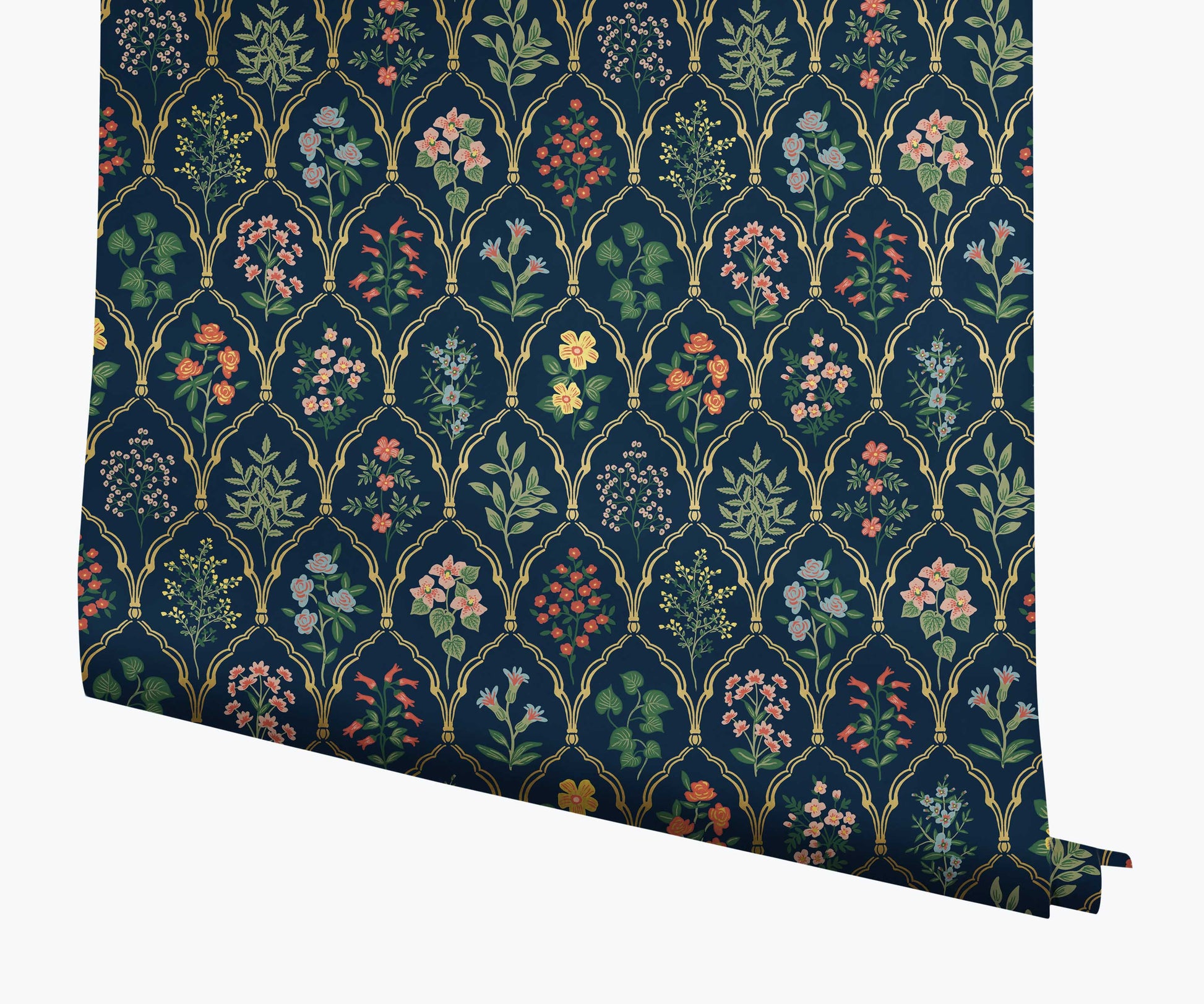 Hawthorne Wallpaper - Navy Multi - Peel and Stick Wallpaper
