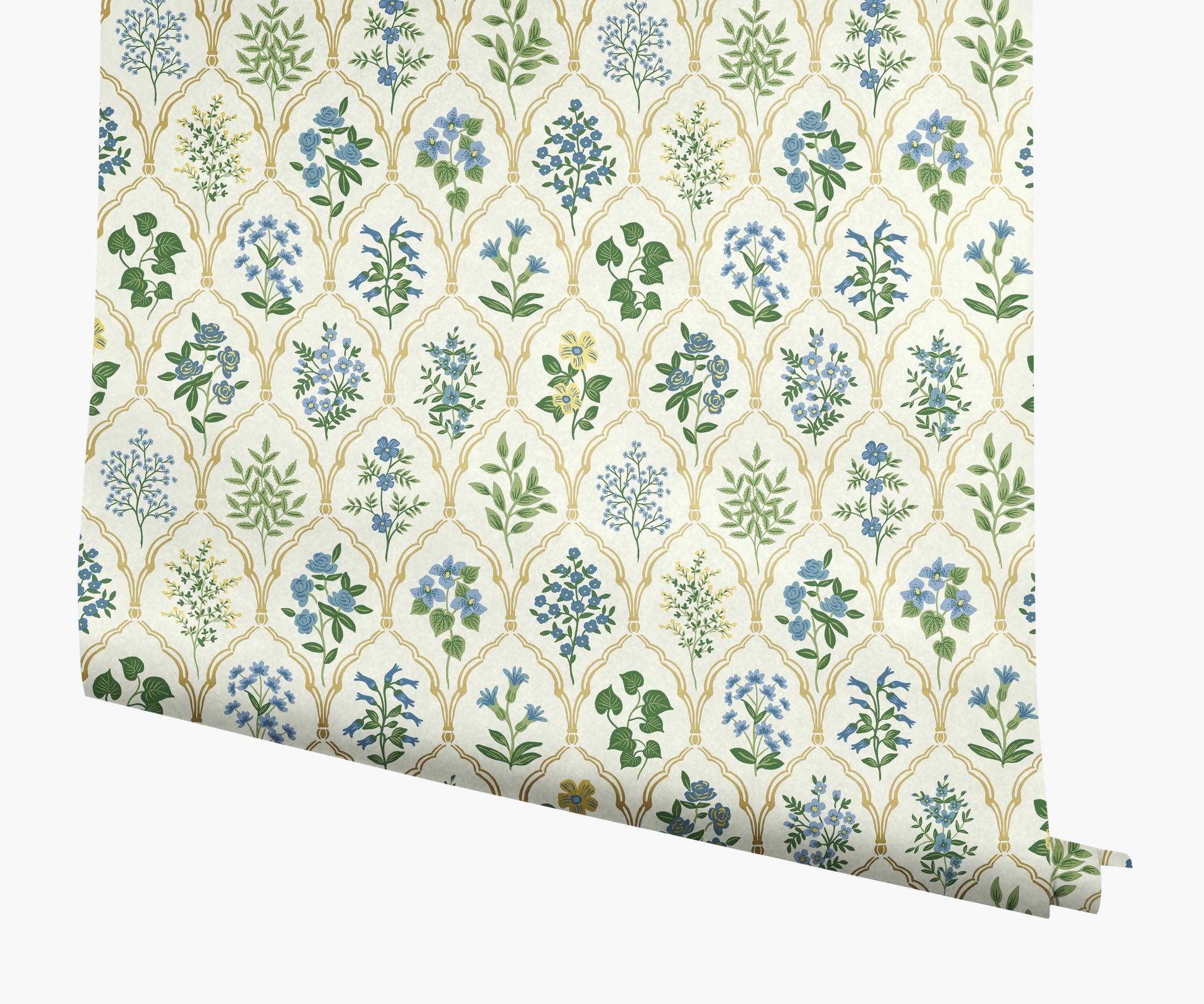 Hawthorne Wallpaper - Blue & Green - Peel and Stick Wallpaper