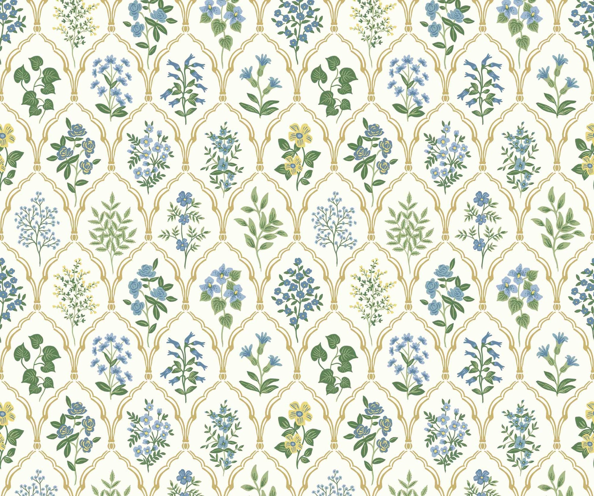 Hawthorne Wallpaper - Blue & Green