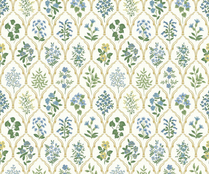 Hawthorne Wallpaper - Blue & Green