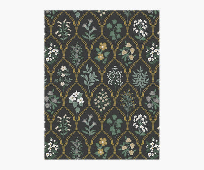 Hawthorne Wallpaper Sample - Black Linen - Peel and Stick Wallpaper