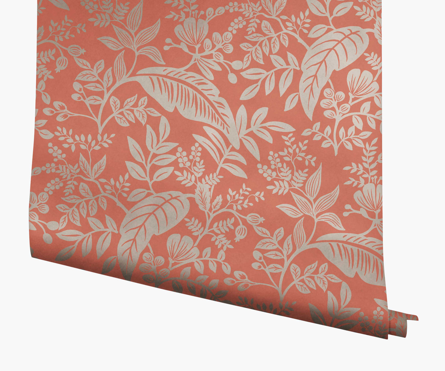 Canopy Wallpaper - Rose & Metallic Silver - Peel and Stick Wallpaper