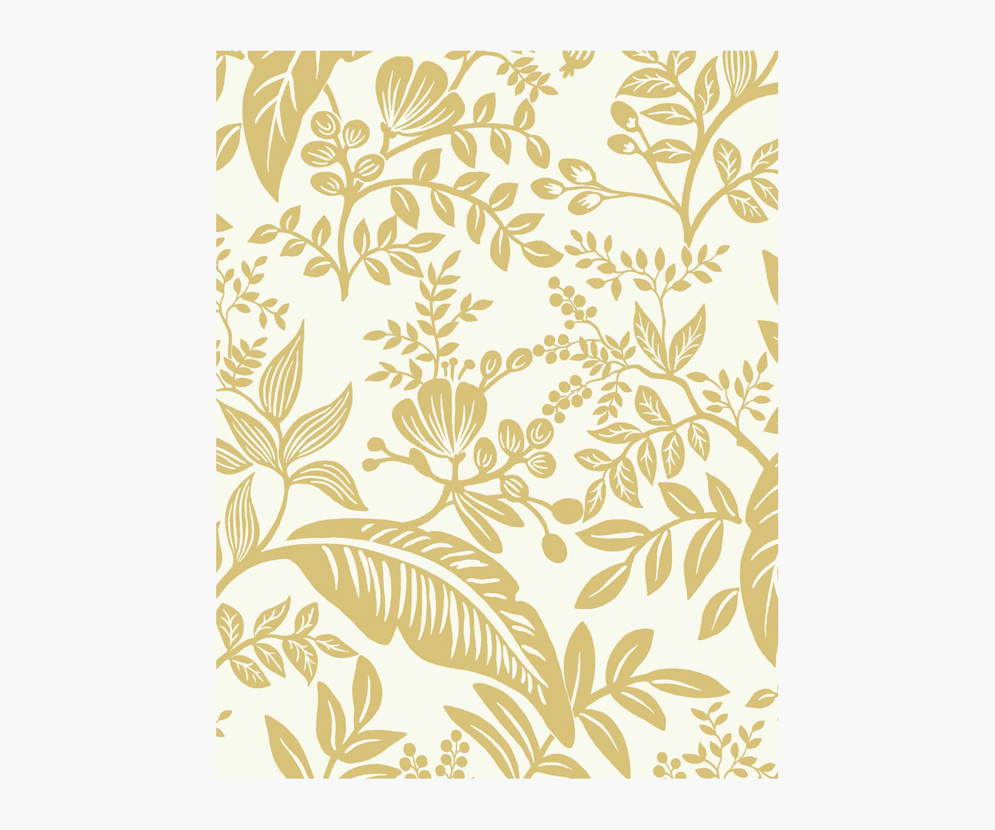 Canopy Wallpaper Sample - Metallic Gold & White - Peel and Stick Wallpaper