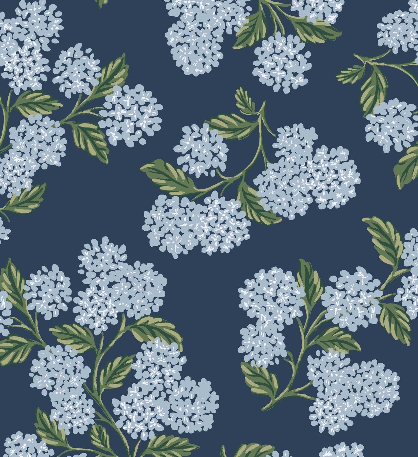 Hydrangea Wallpaper - Navy