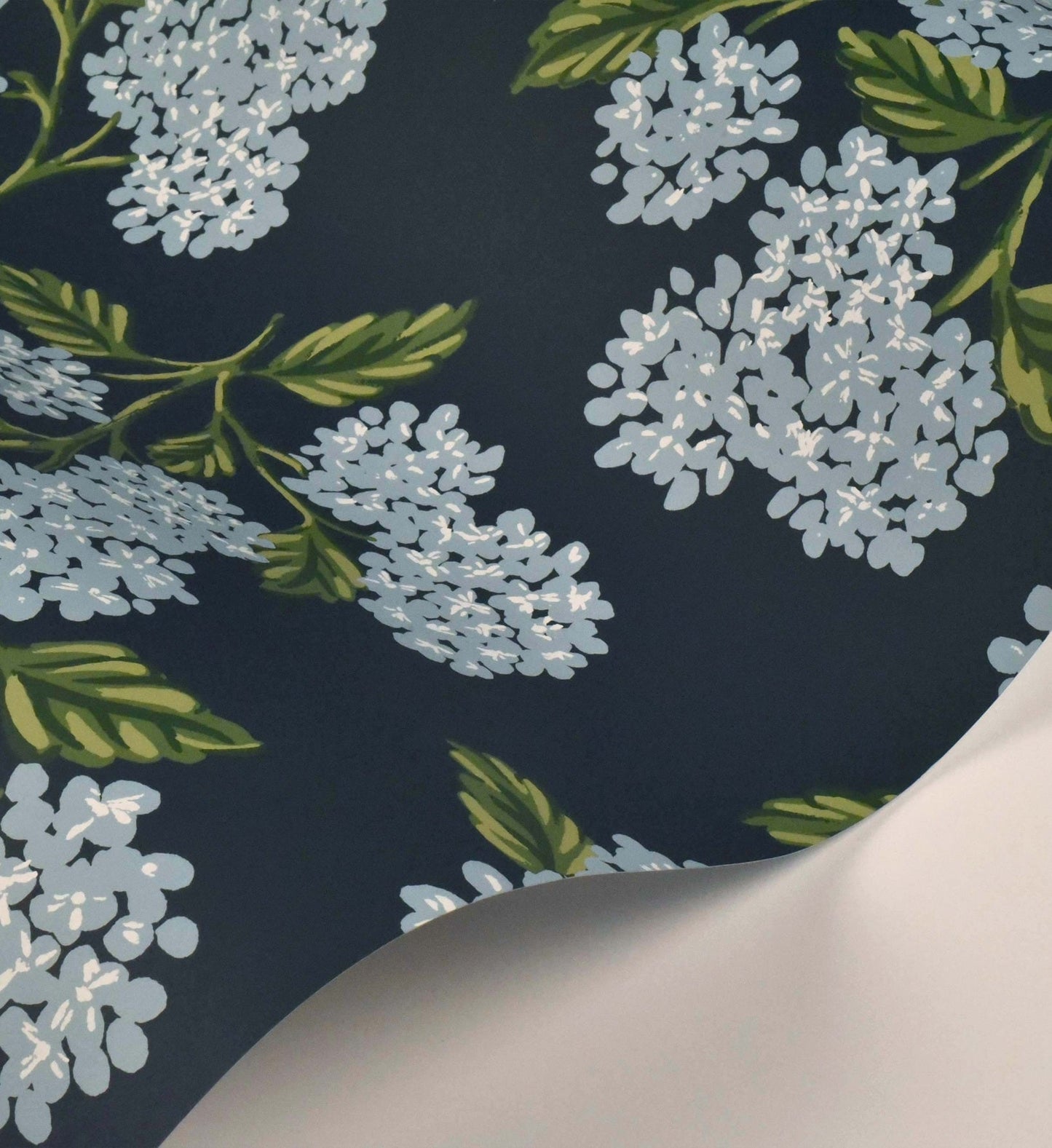 Hydrangea Wallpaper - Navy