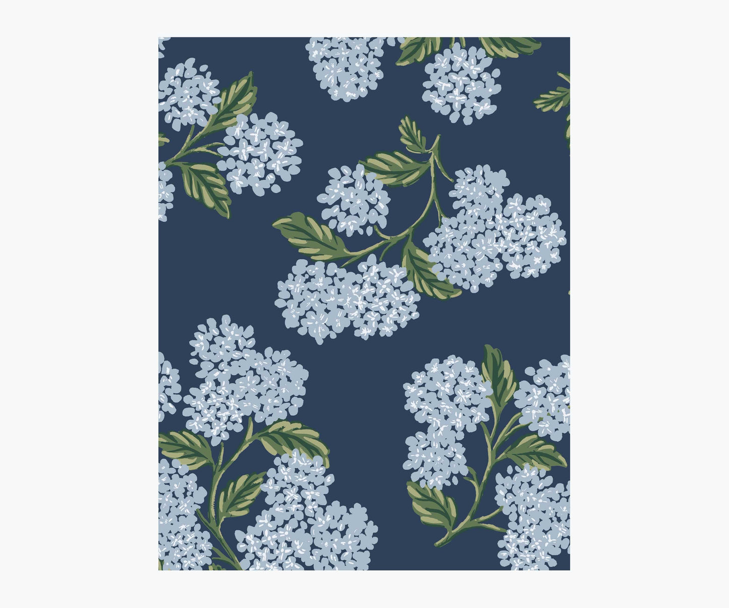 Hydrangea Wallpaper Sample - Navy - Peel and Stick Wallpaper