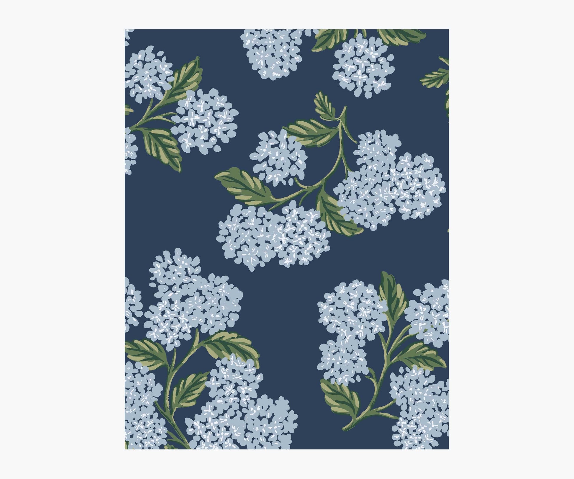 Hydrangea Wallpaper Sample - Navy - Peel and Stick Wallpaper