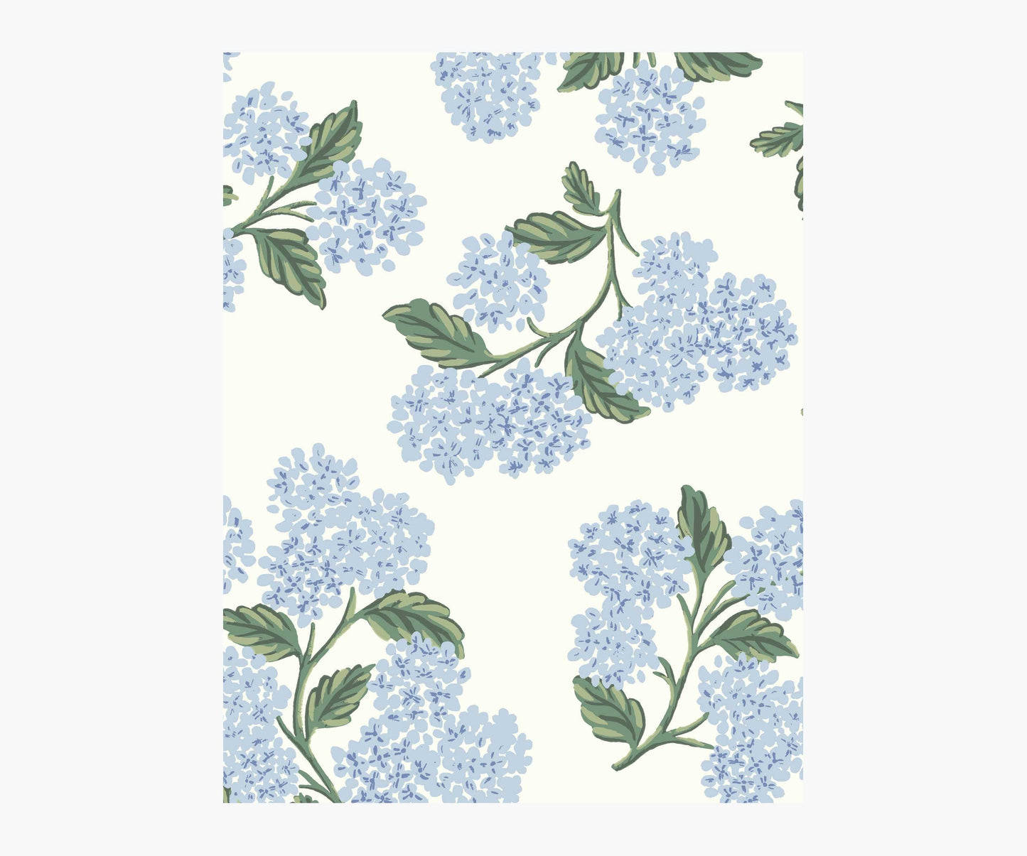 Hydrangea Wallpaper Sample - Blue & White - Peel and Stick Wallpaper