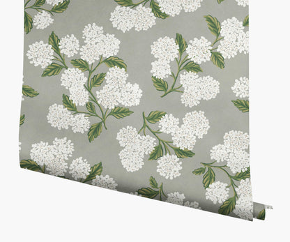 Hydrangea Wallpaper - Grey - Peel and Stick Wallpaper