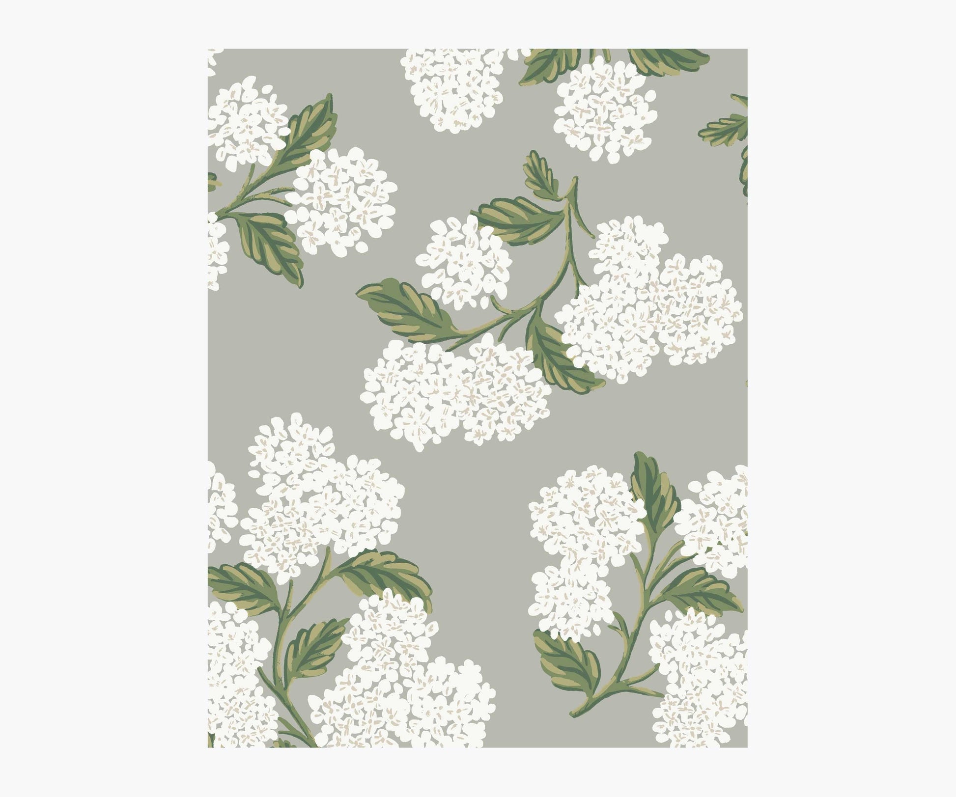 Hydrangea Wallpaper Sample - Grey - Peel and Stick Wallpaper