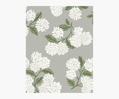 Hydrangea Wallpaper Sample - Grey - Peel and Stick Wallpaper