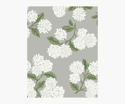 Hydrangea Wallpaper Sample - Grey - Peel and Stick Wallpaper