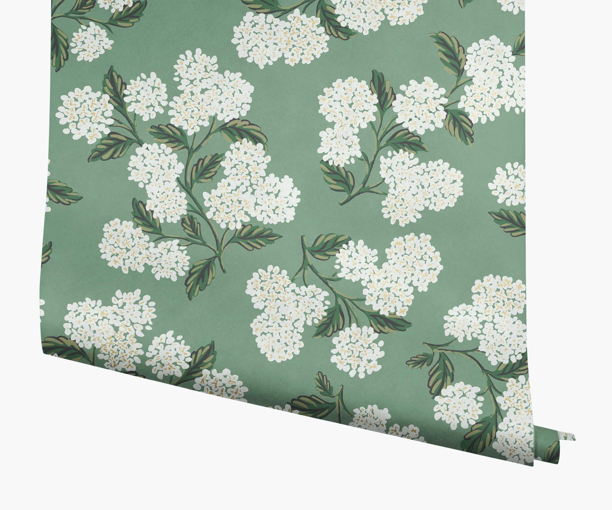 Hydrangea Wallpaper - Jade - Peel and Stick Wallpaper