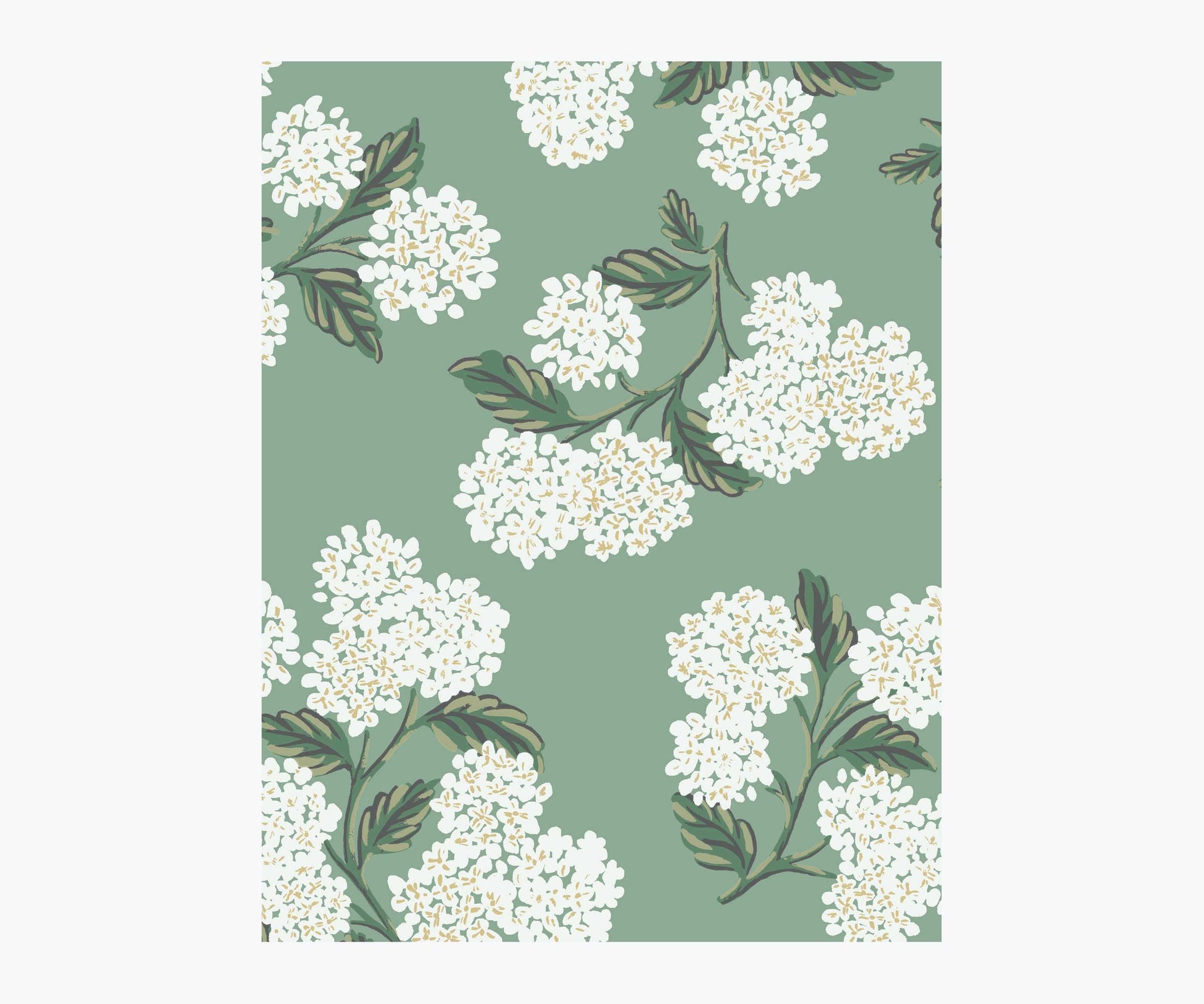 Hydrangea Wallpaper Sample - Jade - Peel and Stick Wallpaper