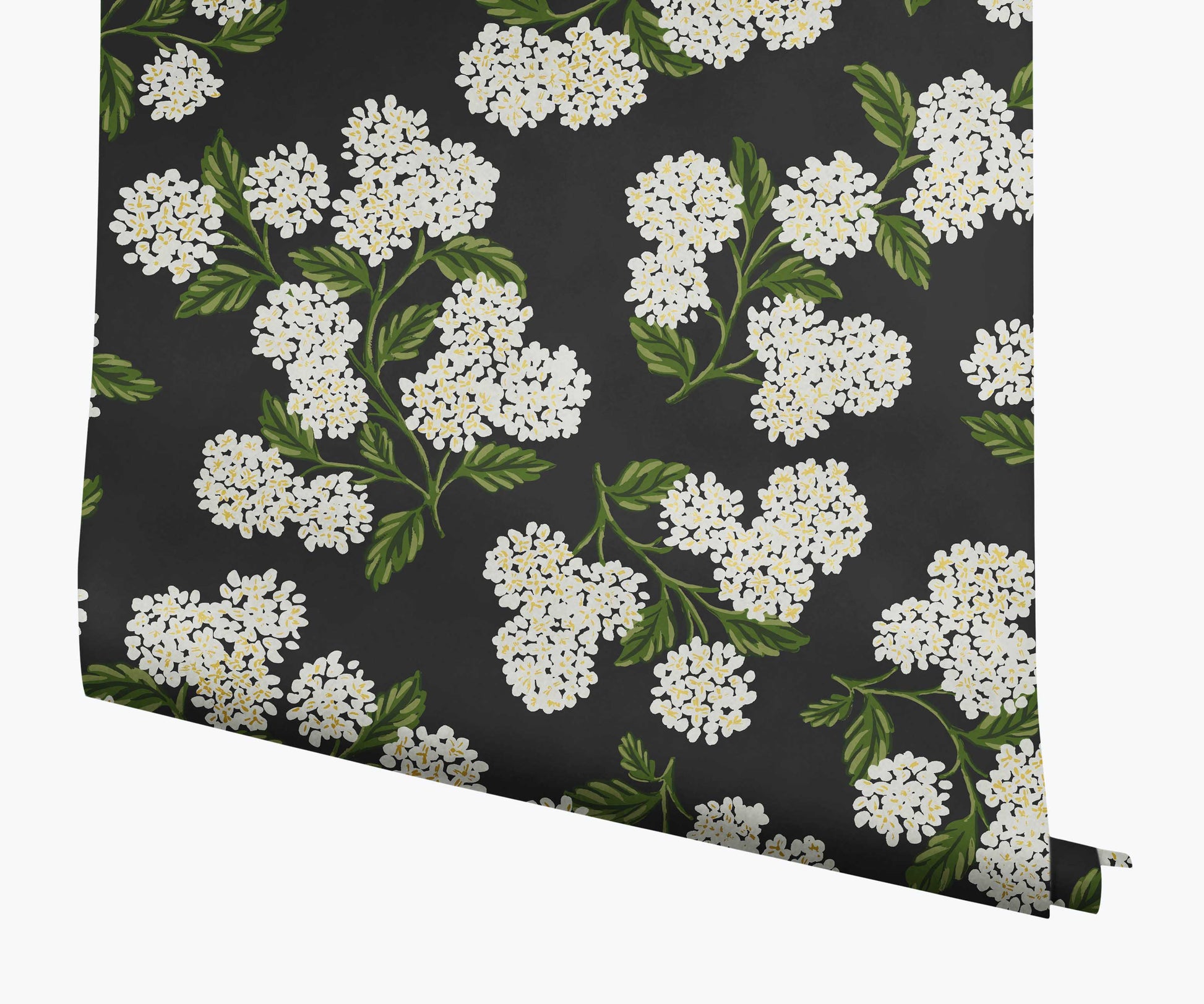Hydrangea Wallpaper - Black & White - Peel and Stick Wallpaper