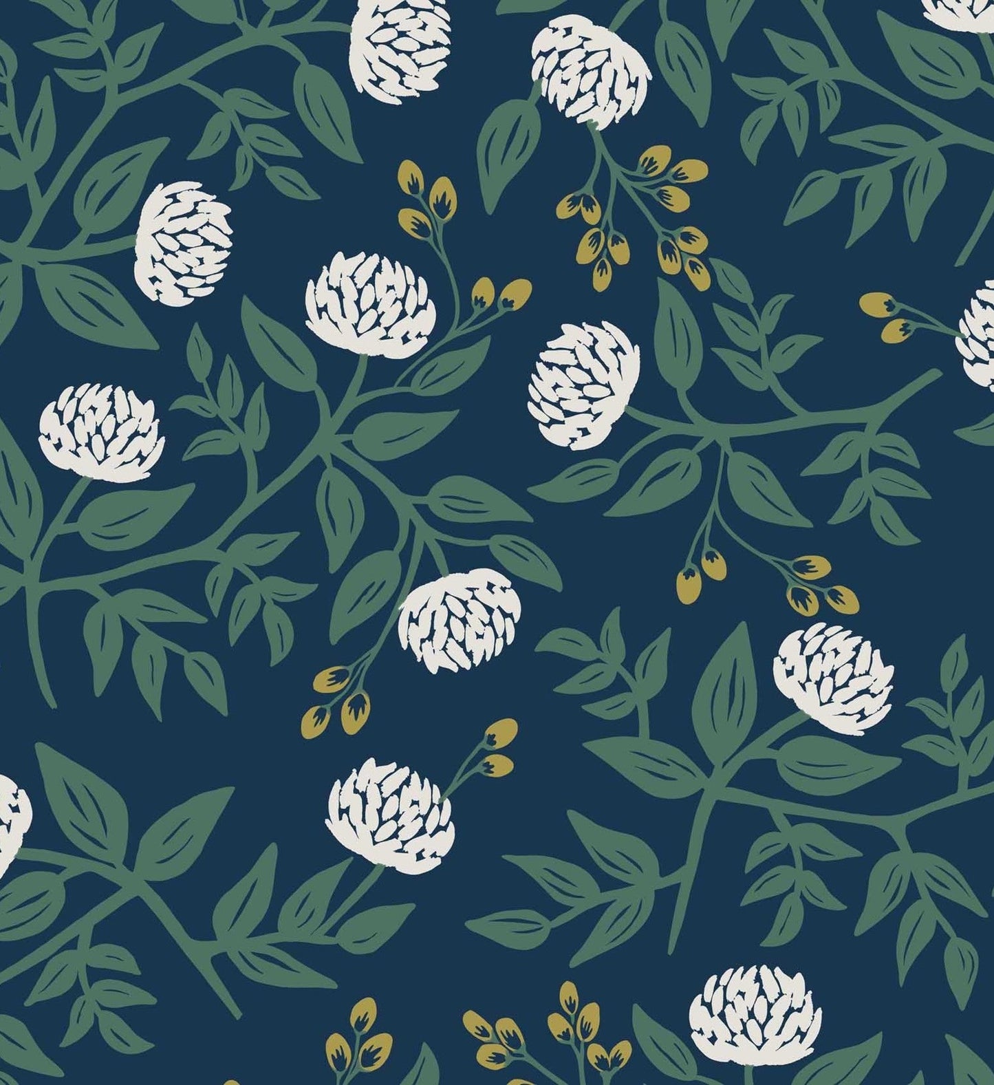 Peonies Wallpaper - Navy