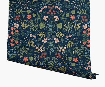 Wildwood Wallpaper - Navy - Peel and Stick Wallpaper