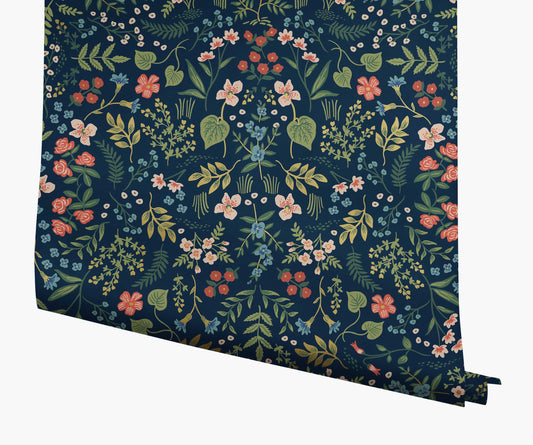 Wildwood Wallpaper - Navy - Peel and Stick Wallpaper