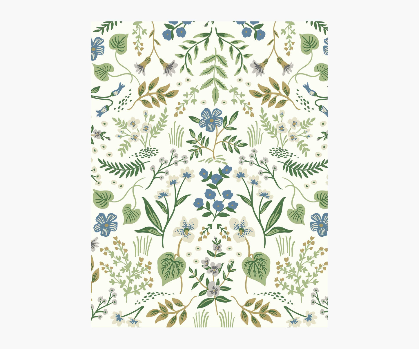 Wildwood Wallpaper Sample - Blue & Green - Peel and Stick Wallpaper