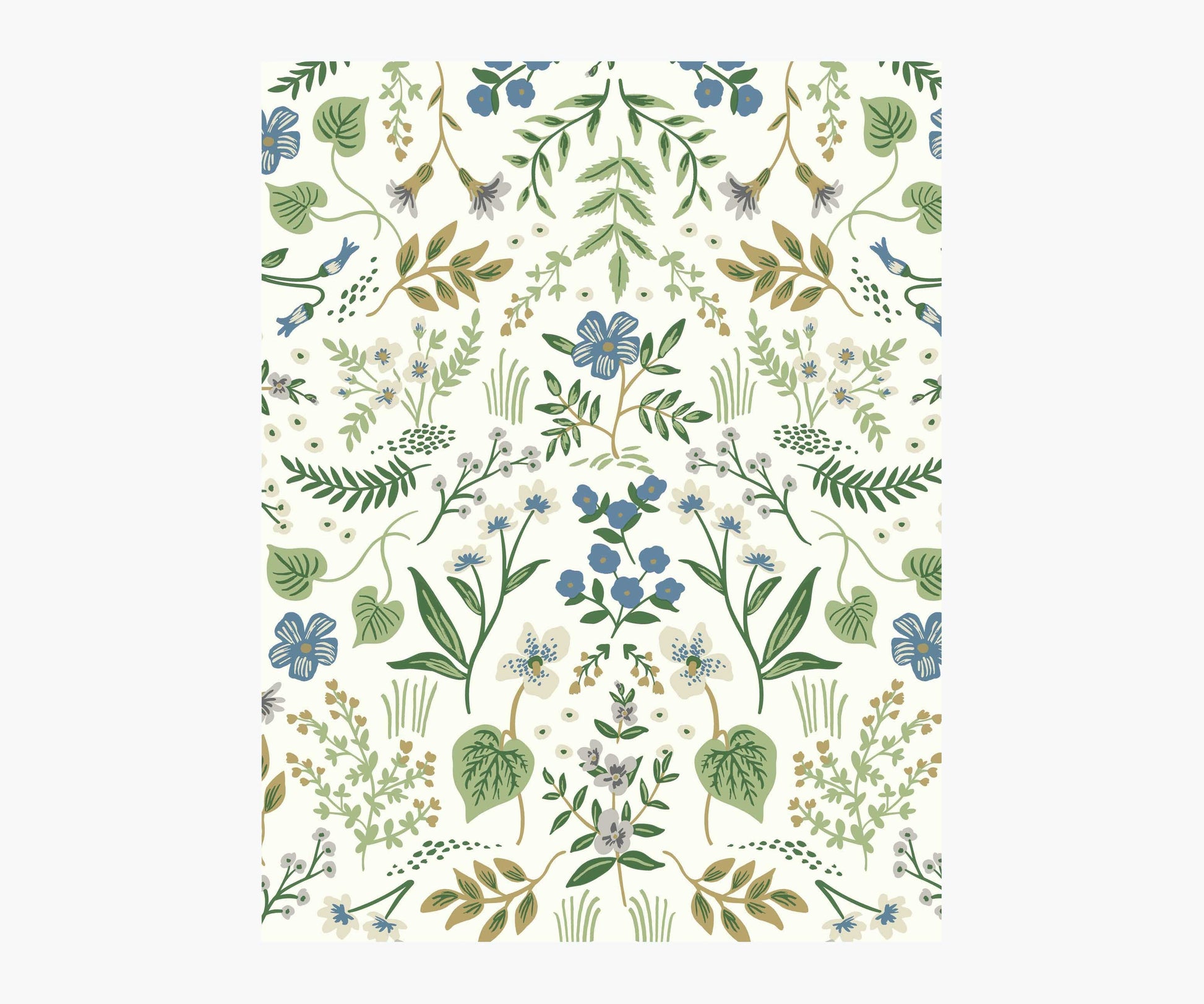 Wildwood Wallpaper Sample - Blue & Green - Peel and Stick Wallpaper