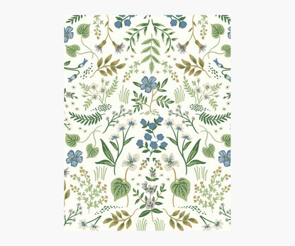 Wildwood Wallpaper Sample - Blue & Green - Peel and Stick Wallpaper