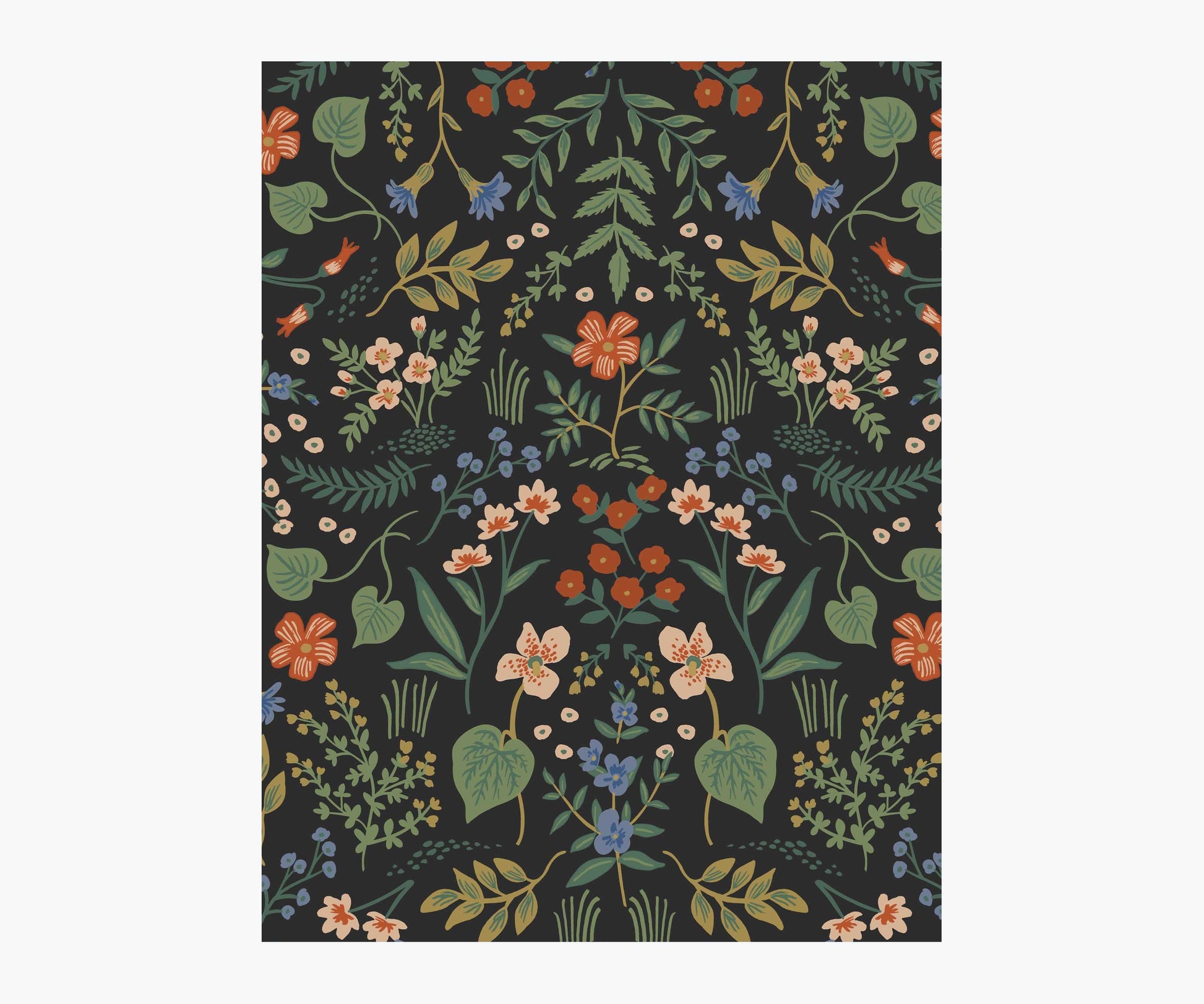 Wildwood Wallpaper Sample - Black Multi - Peel and Stick Wallpaper