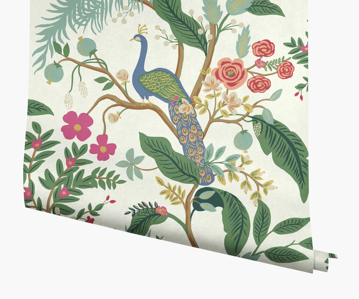 Peacock Wallpaper - Rouge - Peel and Stick Wallpaper