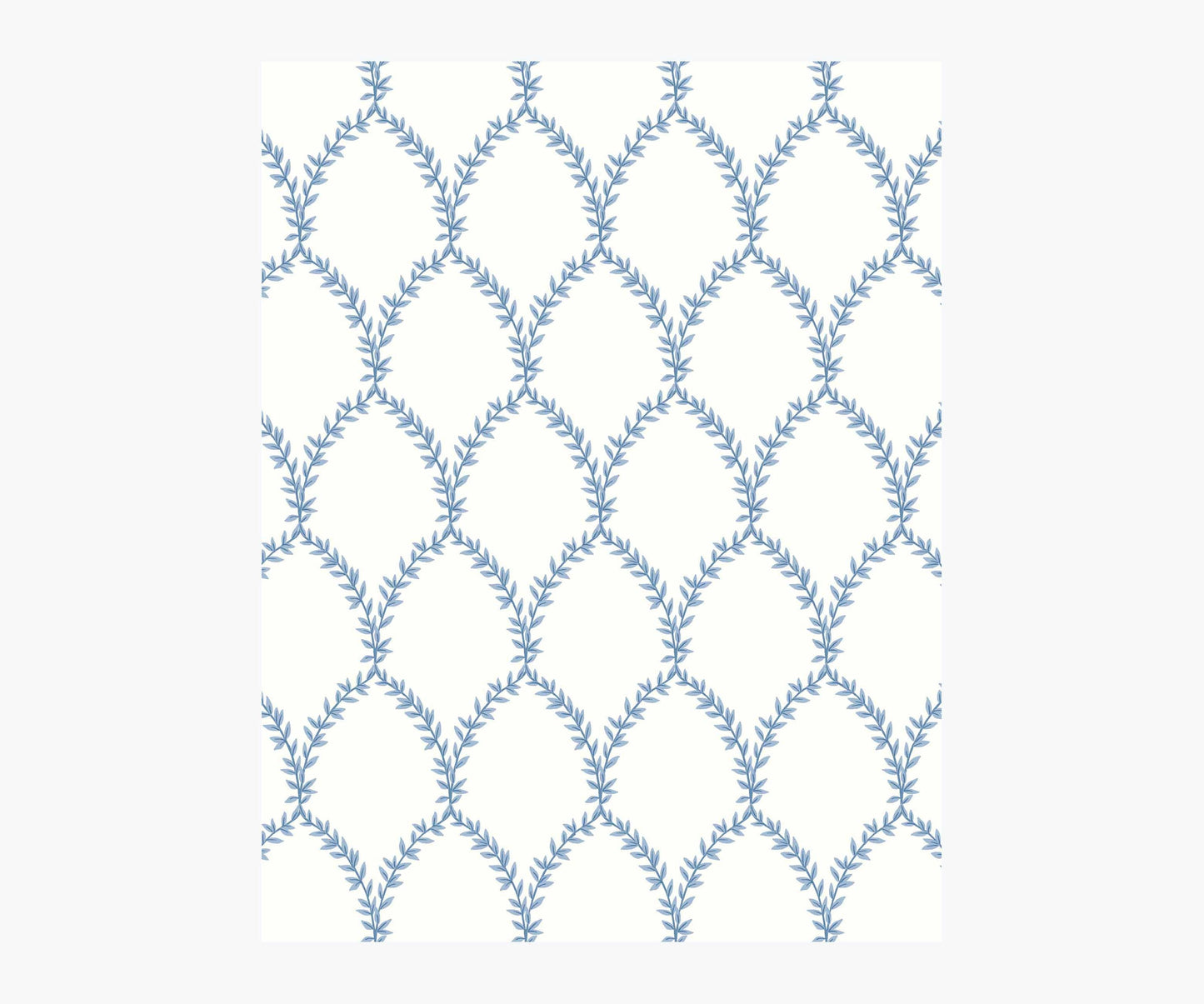 Laurel Wallpaper Sample - Blue & White - Peel and Stick Wallpaper
