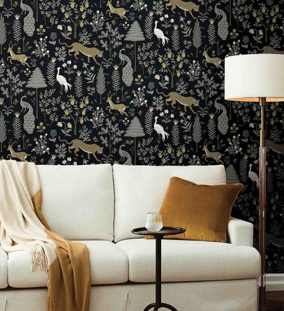 Menagerie Wallpaper - Black