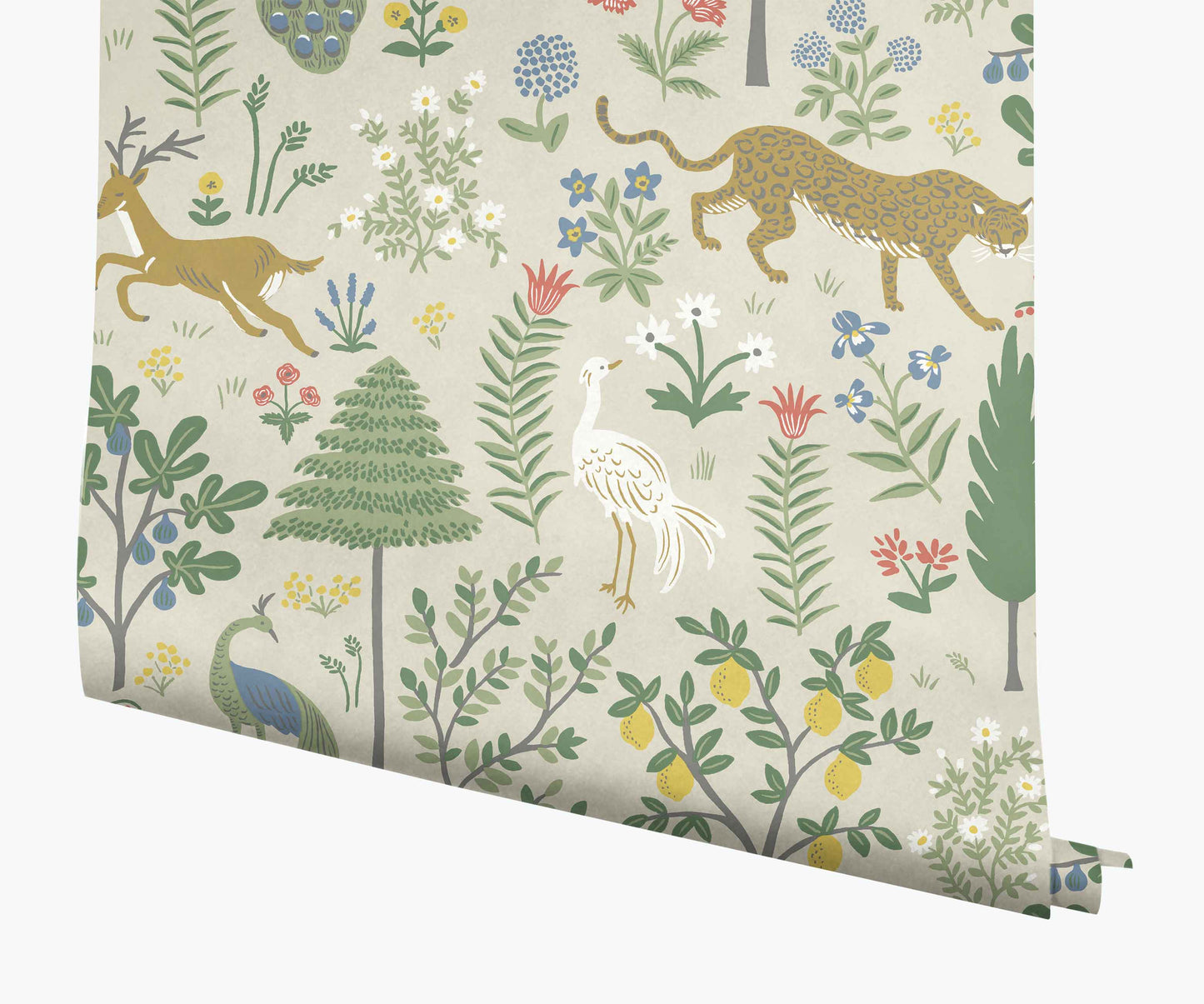 Menagerie Wallpaper - Cream - Peel and Stick Wallpaper