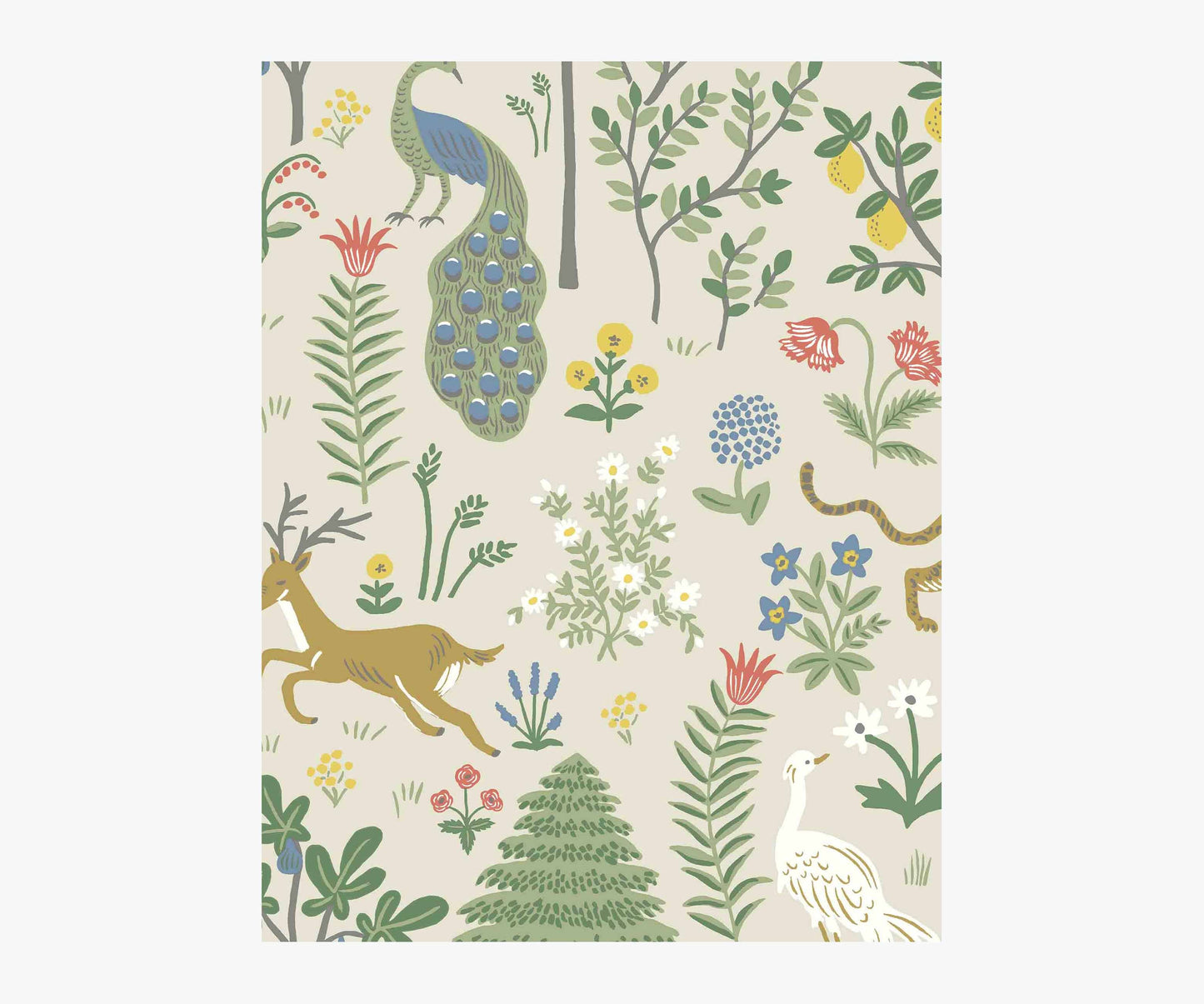 Menagerie Wallpaper Sample - Cream - Peel and Stick Wallpaper