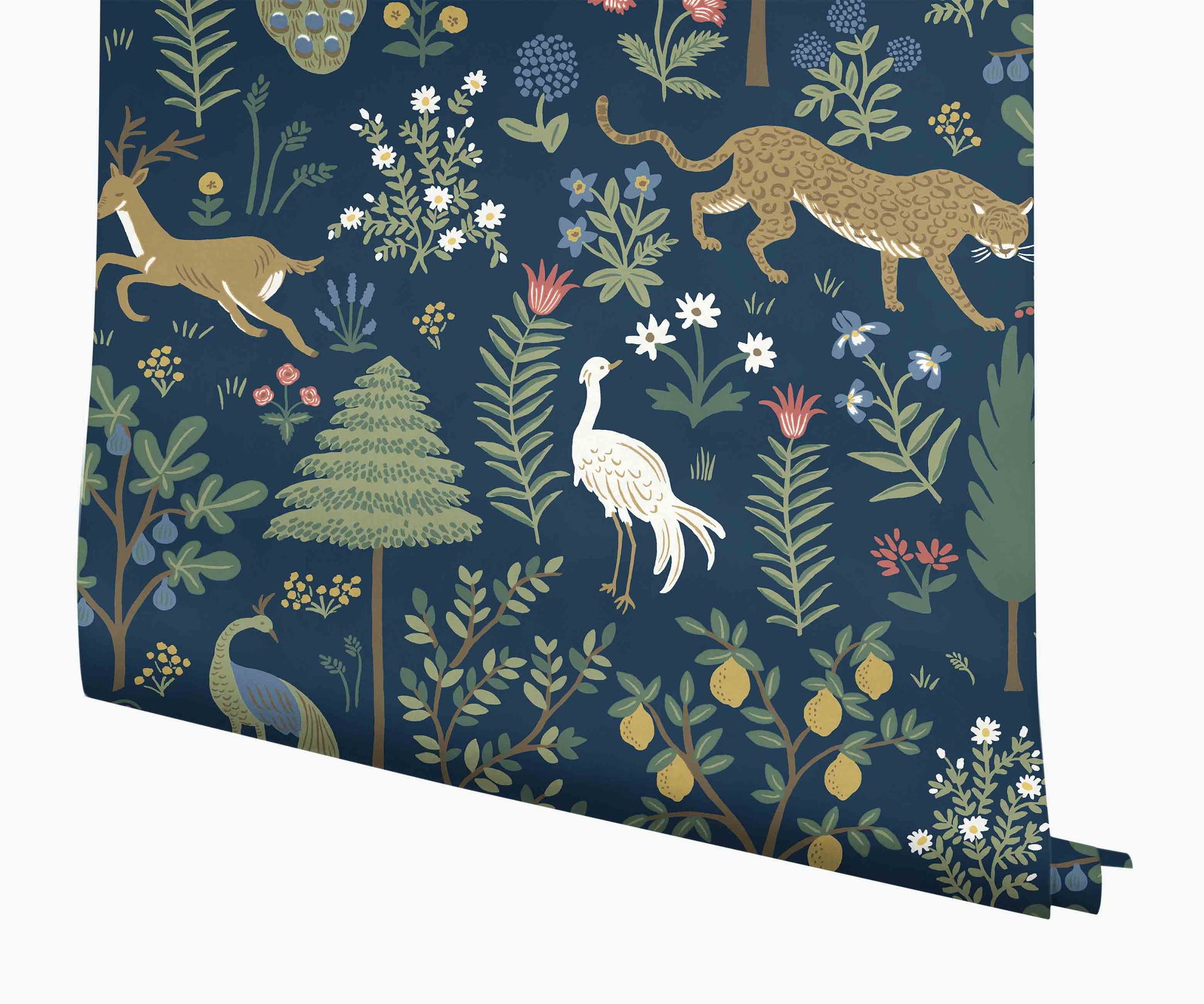 Menagerie Wallpaper - Navy - Peel and Stick Wallpaper
