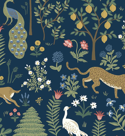 Menagerie Wallpaper - Navy