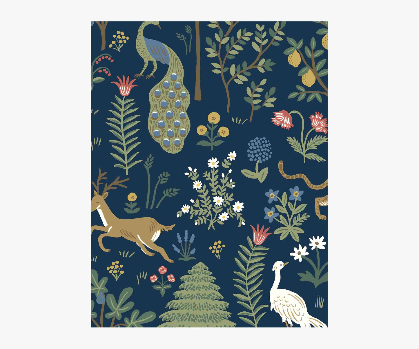Menagerie Wallpaper Sample - Navy - Peel and Stick Wallpaper