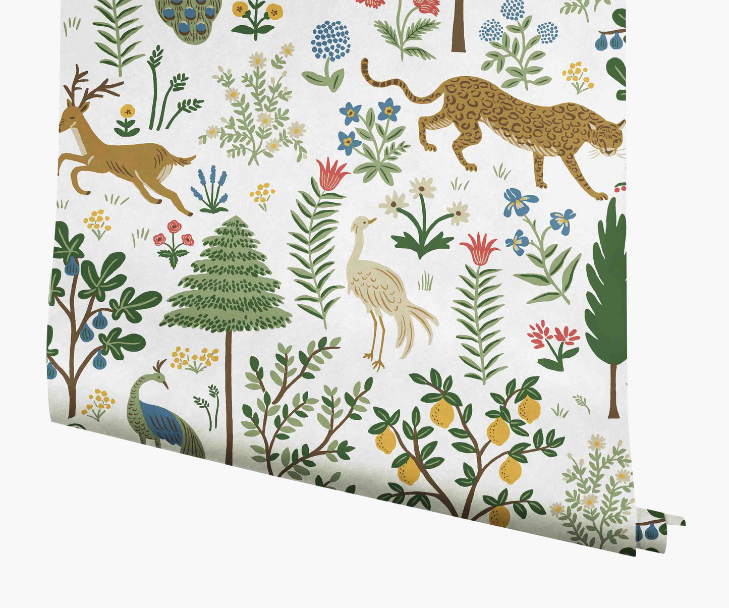 Menagerie Wallpaper - White - Peel and Stick Wallpaper