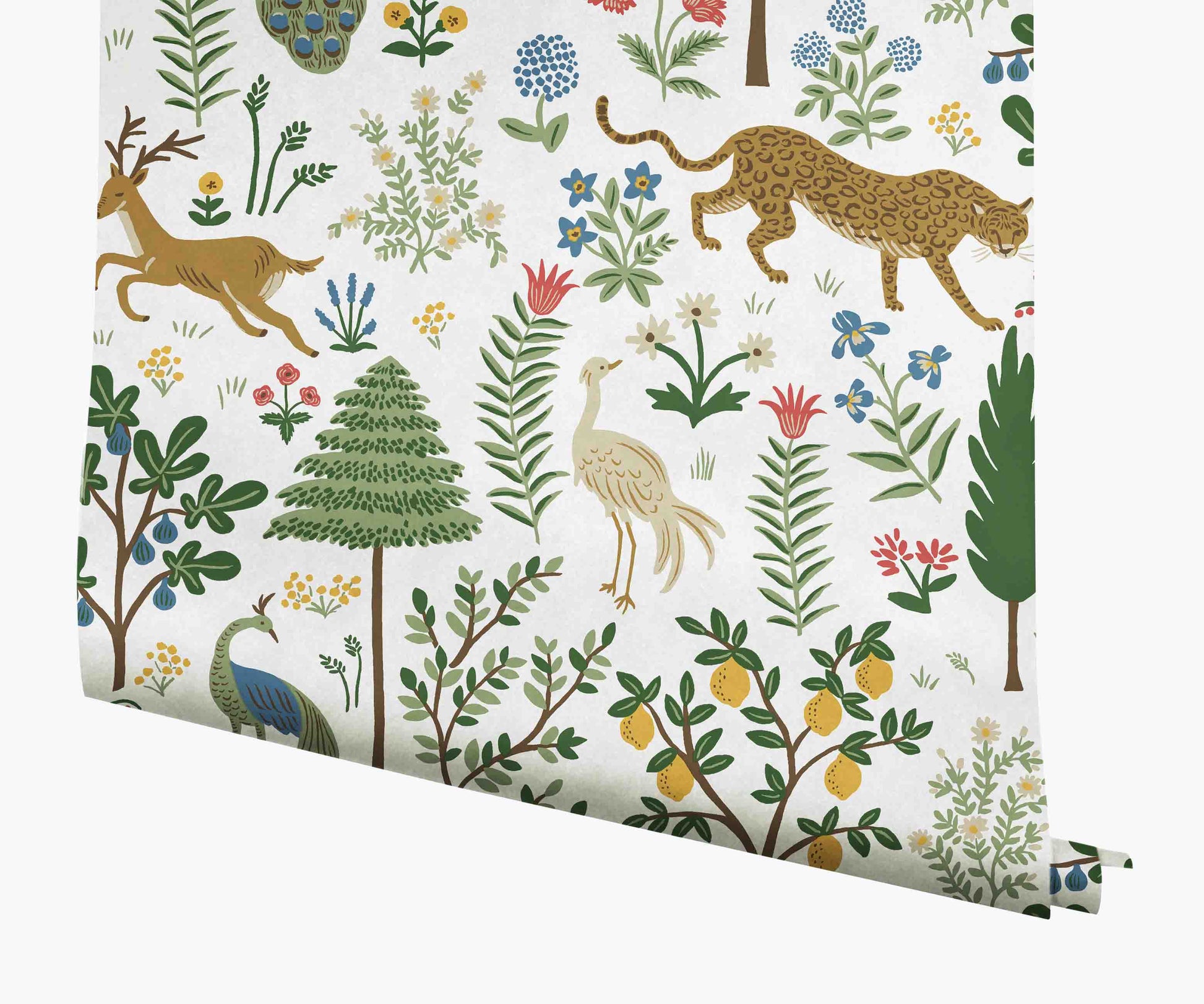 Menagerie Wallpaper - White - Peel and Stick Wallpaper