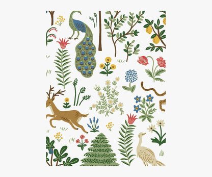 Menagerie Wallpaper Sample - White - Peel and Stick Wallpaper
